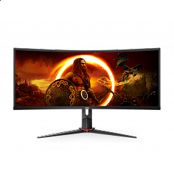 AOC monitor CU34V5C, BK 34" , VA,zakrivljen,21:9, 3440x1440, 100Hz, 1ms MPRT, HDMI,DP,USB, visina, zvučnici